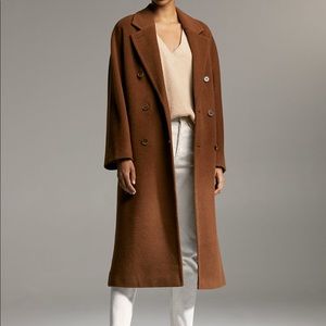 Aritzia Babaton Slouch Wool Coat Deep Carmel